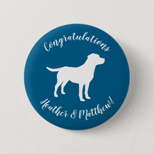 Badge Rond 5 Cm Baby shower de chiot de laboratoire Silhouette