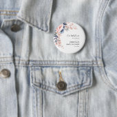 Badge Rond 5 Cm Baby shower de feuillage végétal rose (En situation)