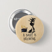 Badge Rond 5 Cm Baby shower de grossesse de sorcière Butto (Devant & derrière)