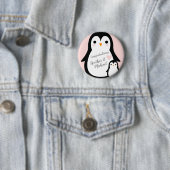 Badge Rond 5 Cm Baby shower de pingouin rose (En situation)