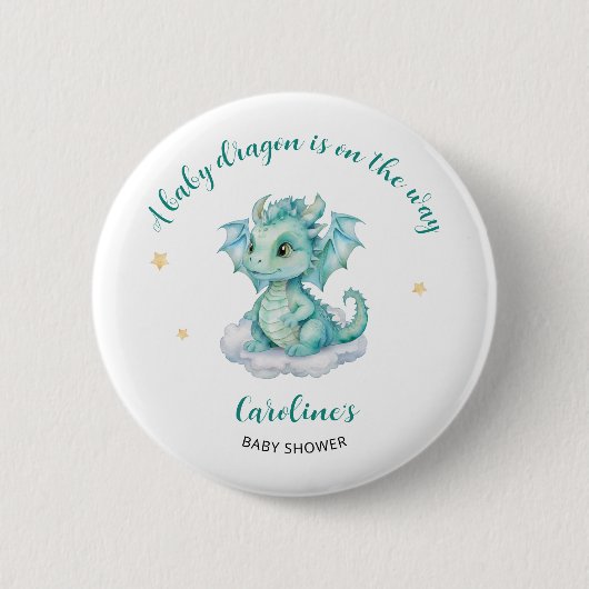 Badge Rond 5 Cm Baby shower Dragon mou (Devant)
