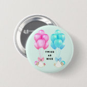 Badge Rond 5 Cm Baby shower jumeaux (Devant & derrière)