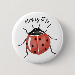 Badge Rond 5 Cm Baby shower Ladybug mignon
