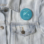 Badge Rond 5 Cm Baby shower Narval (En situation)