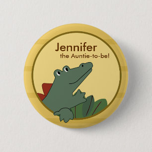 Badge Rond 5 Cm Baby shower ou anniversaire d'alligator