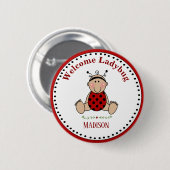 Badge Rond 5 Cm Baby shower personnalisable Ladybug (Devant & derrière)