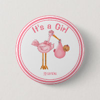 Baby shower personnalisable Stork Baby Girl
