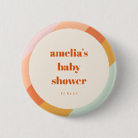 Baby shower personnalisé Retro Mint Orange Boho St
