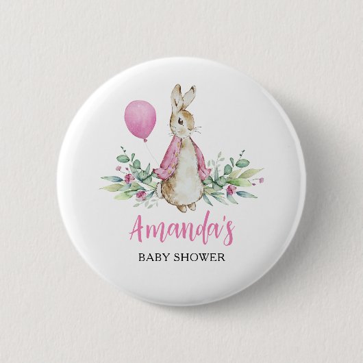 Badge Rond 5 Cm Baby shower Peter Rabbit (Devant)