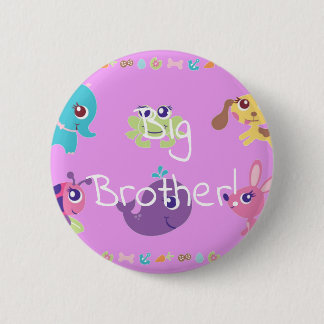 Badge Rond 5 Cm baby shower rose de fille d'animaux de bébé