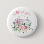 Badge Rond 5 Cm Baby shower rose petit Citrouille (Devant)