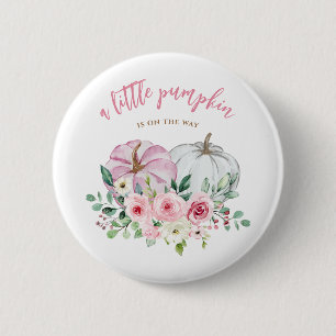 Badge Rond 5 Cm Baby shower rose petit Citrouille