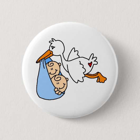 BADGE ROND 5 CM BABYSTORKTWINS (Devant)