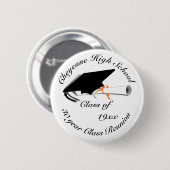 Badge Rond 5 Cm Bac d'obtention du diplôme - Réunion du lycée (Devant & derrière)