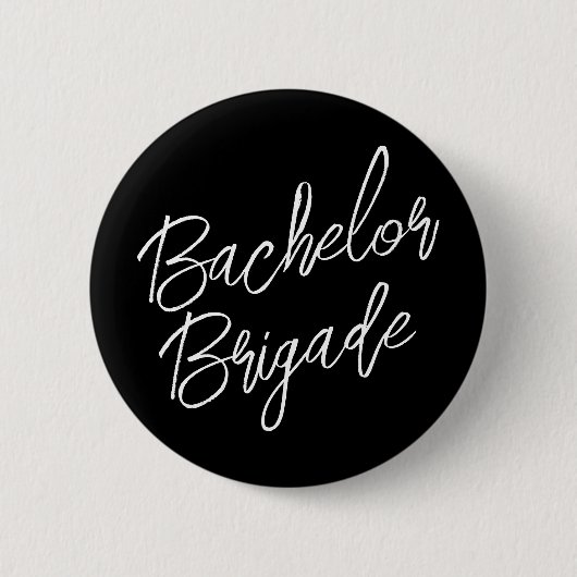 Badge Rond 5 Cm Bachelor Brigade Black and White Bachelor Party (Devant)