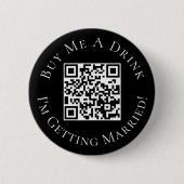 Badge Rond 5 Cm Bachelor Party Acheter Me a Drink Groom Black Whit (Devant)