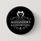 Badge Rond 5 Cm Bachelor Party Tuxedo Cravate noir (Devant)