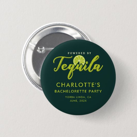 Badge Rond 5 Cm Bachelorette avec Tequila Keepsaké (Devant & derrière)