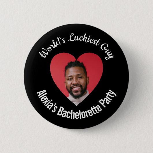 Badge Rond 5 Cm Bachelorette de soirée Guy le plus chanceux du mon (Devant)