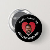 Badge Rond 5 Cm Bachelorette de soirée Guy le plus chanceux du mon (Devant & derrière)