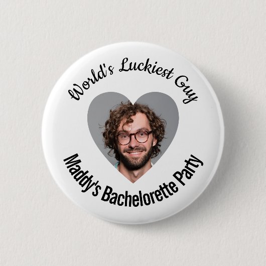 Badge Rond 5 Cm Bachelorette de soirée Guy le plus chanceux du mon (Devant)