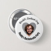Badge Rond 5 Cm Bachelorette de soirée Guy le plus chanceux du mon (Devant & derrière)