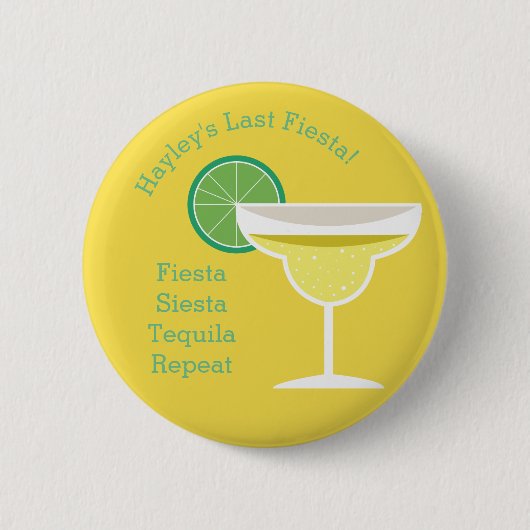 Badge Rond 5 Cm Bachelorette | Dernière Fiesta (Devant)