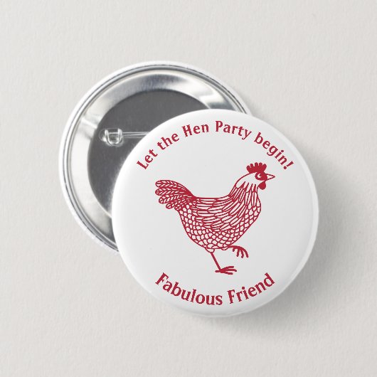 Badge Rond 5 Cm Bachelorette du parti Hen (Devant & derrière)