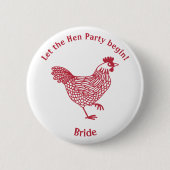 Badge Rond 5 Cm Bachelorette du parti Hen (Devant)