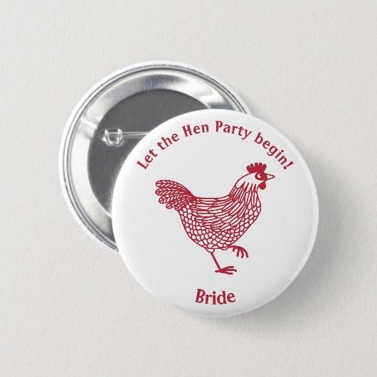 Badge Rond 5 Cm Bachelorette du parti Hen (Devant & derrière)