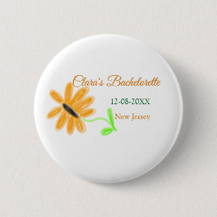 Badge Rond 5 Cm Bachelorette fête ajouter nom date place tournesol