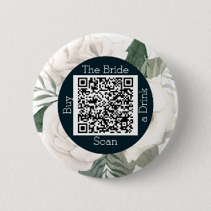 Badge Rond 5 Cm Bachelorette Floral Qr Code Acheter La Mariée Un V