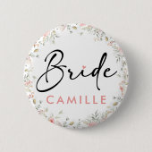Badge Rond 5 Cm Bachelorette florale de mariée (Devant)