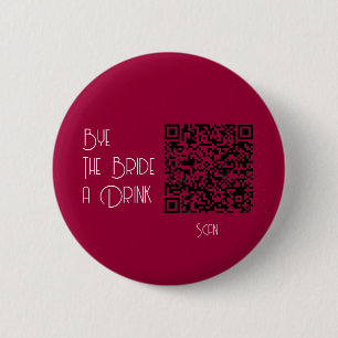 Badge Rond 5 Cm Bachelorette Pastel Qr Code Acheter La Mariée Un V