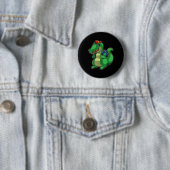 Badge Rond 5 Cm Back To School Cute Crocodile Funny Croc Backpack  (En situation)