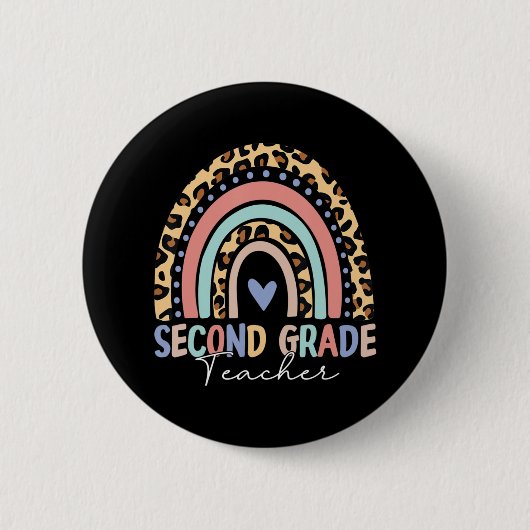Badge Rond 5 Cm Back To School Rainbow Leopard (Devant)