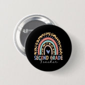 Badge Rond 5 Cm Back To School Rainbow Leopard (Devant & derrière)