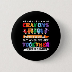 Badge Rond 5 Cm Back to School Teacher We Are Like A Box Of Crayon