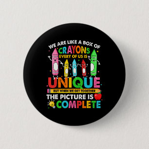 Badge Rond 5 Cm Back to School Teacher We Are Like A Box Of Crayon