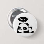 Badge Rond 5 Cm backgroud somnolent de blanc de bouton de panda (Devant & derrière)