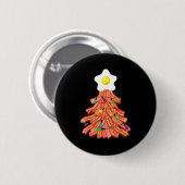 Badge Rond 5 Cm Bacon Christmas Tree Egg Top Shirt _ Funny Rk Love (Devant & derrière)