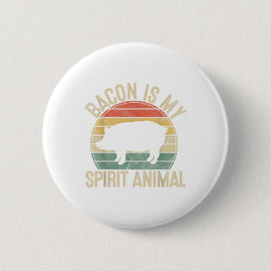 Badge Rond 5 Cm Bacon Est Mon Esprit Animal Cadeau Retro Bbq Costu