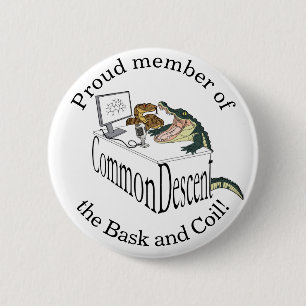 Badge Rond 5 Cm Bacon et bobine de descente commune