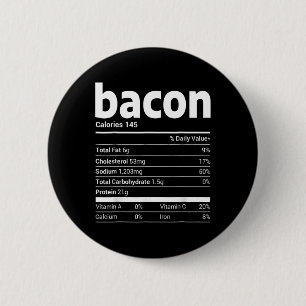 Badge Rond 5 Cm bacon Nutrition Facts Family Matching Christmas Co
