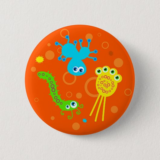 Badge Rond 5 Cm Bactéries (Devant)