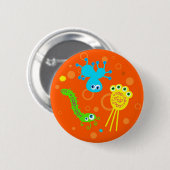 Badge Rond 5 Cm Bactéries (Devant & derrière)