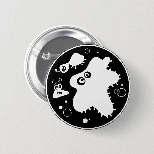Badge Rond 5 Cm Bactéries (Devant & derrière)