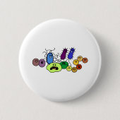 Badge Rond 5 Cm Bactéries (Devant)