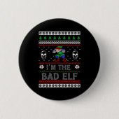 Badge Rond 5 Cm Bad Elf Ugly Christmas For Elves Lover  (Devant)