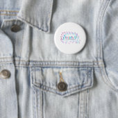 Badge Rond 5 Cm Badabing | Doodle d'effacement sec minimal tiré à  (En situation)